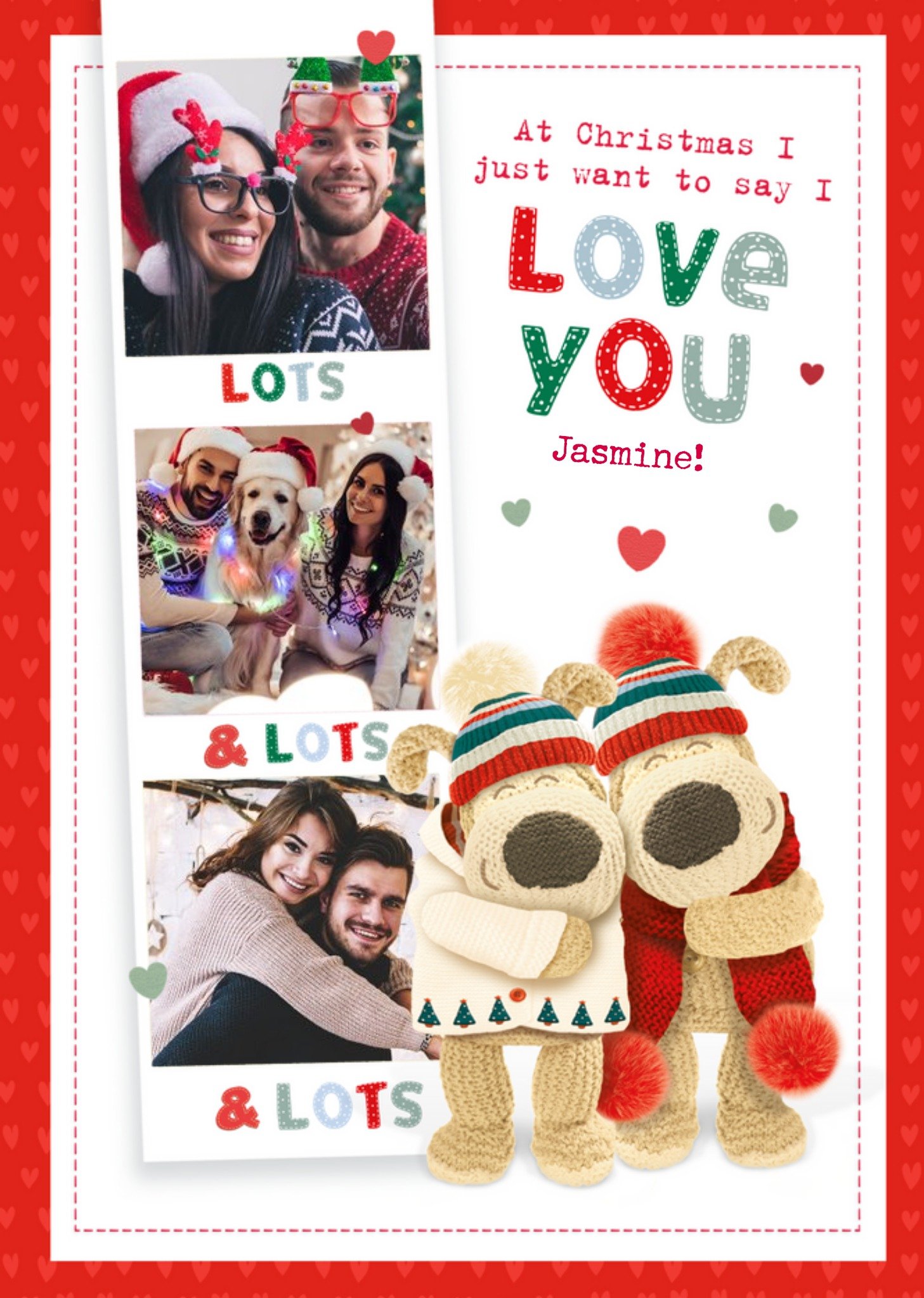 Boofle I Love You Cute Photo Upload Christmas Card