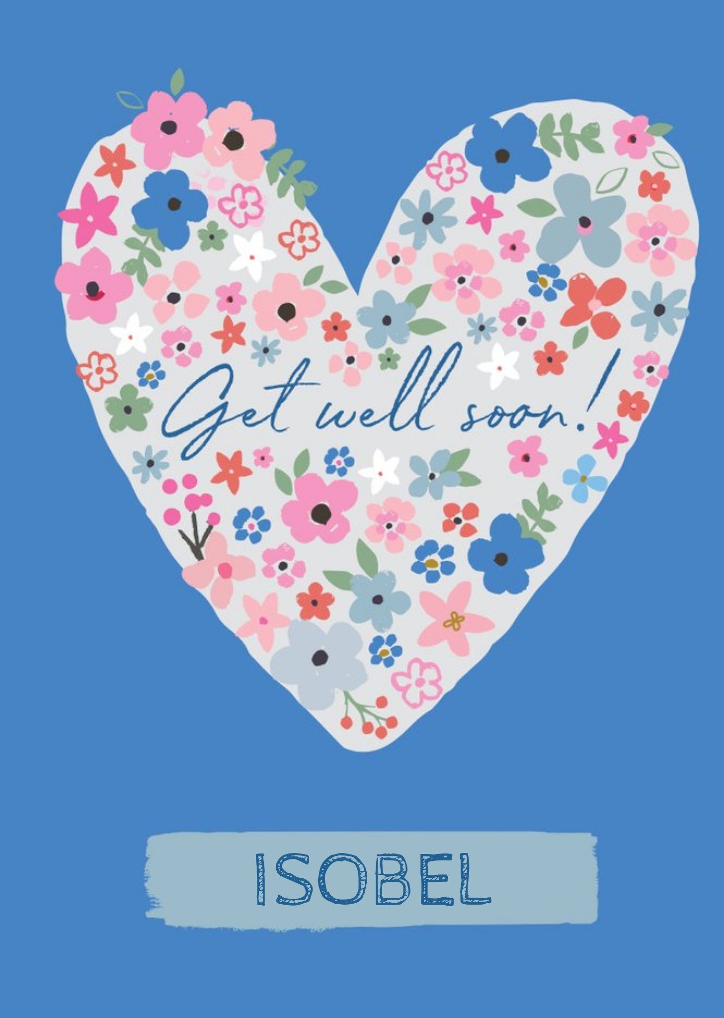 Love Hearts Natalie Alex Designs Illustrated Floral Bouquet Get Well Card