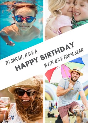 Personalised Birthday Card - Photo Upload Card - Use Your Own Photos To Make Perfect Birthday Cards