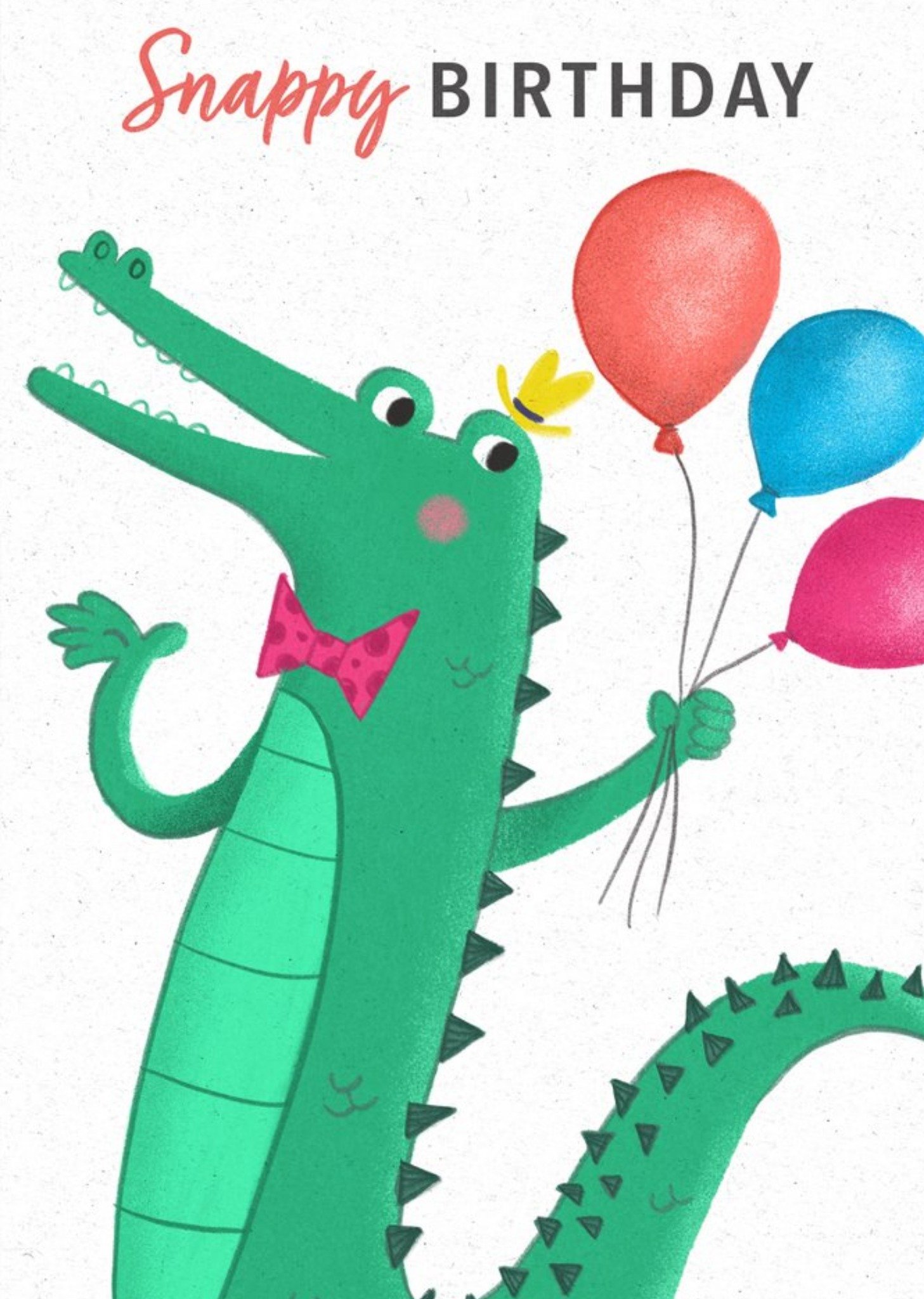 Moonpig Crocodile Celebrating A Snappy Birthday With Balloon Card, Large