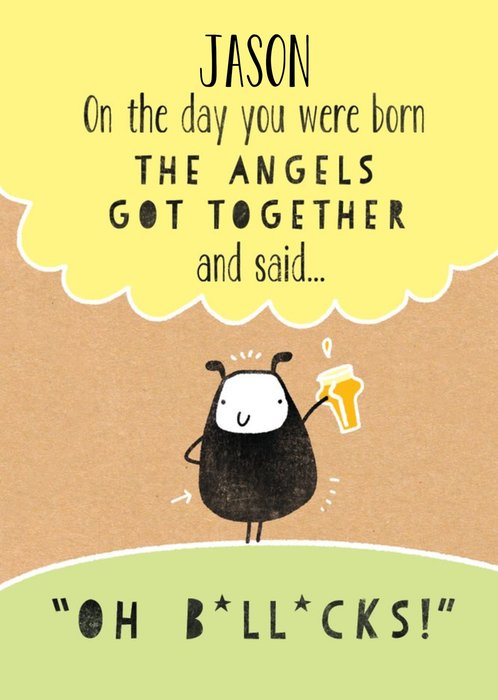 The Angels Got Together Funny Personalised Happy Birthday Card