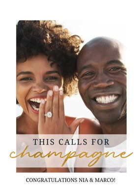 This Calls For Champagne Photo Upload Congratulations Card