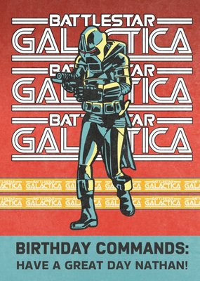 Battlestar Galactica Cyclon Robot Birthday Commands Birthday Card