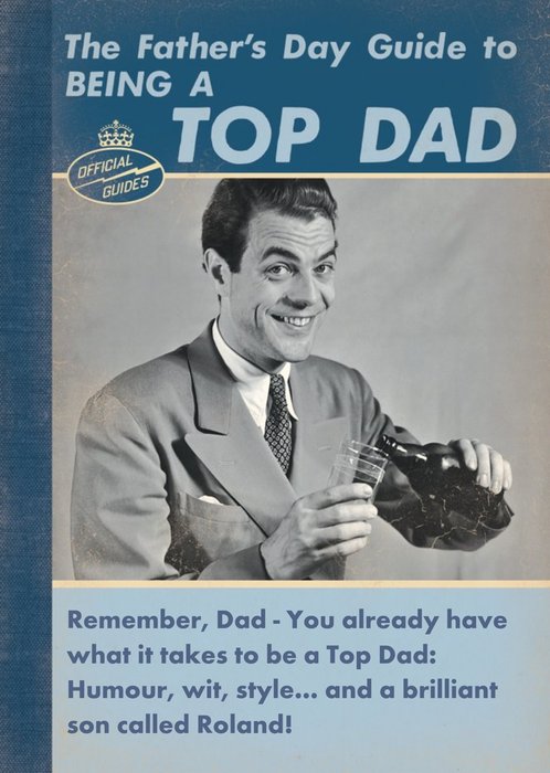 Retro Guide To Being A Top Dad Personalised Father's Day Card