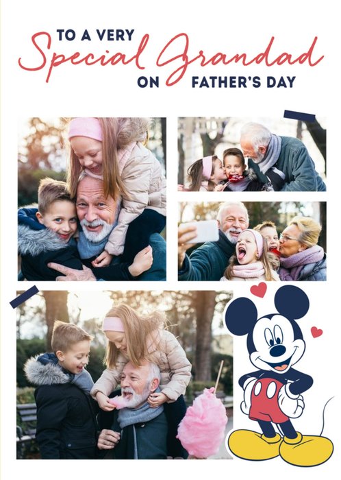 Disney Mickey Mouse To A Special Grandad Multi-Photo Father's Day Card