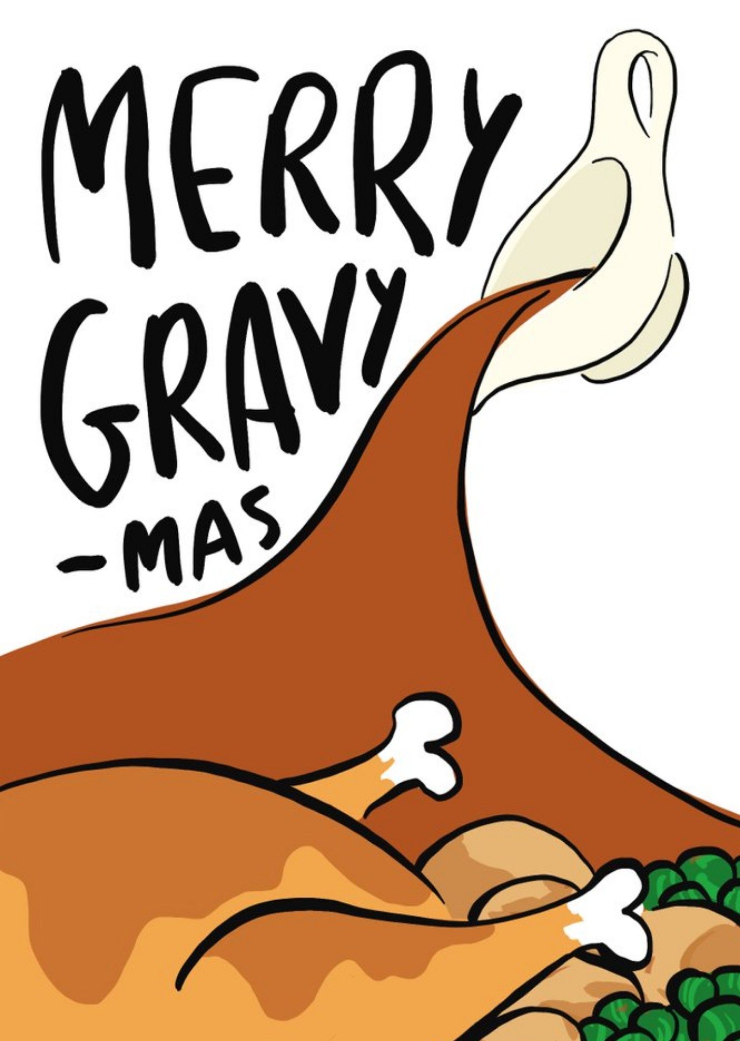 Moonpig Funny Christmas Card Merry Gravy-Mas, Large