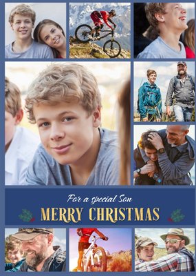 For A Special Son Multiple Photo Upload Christmas Card