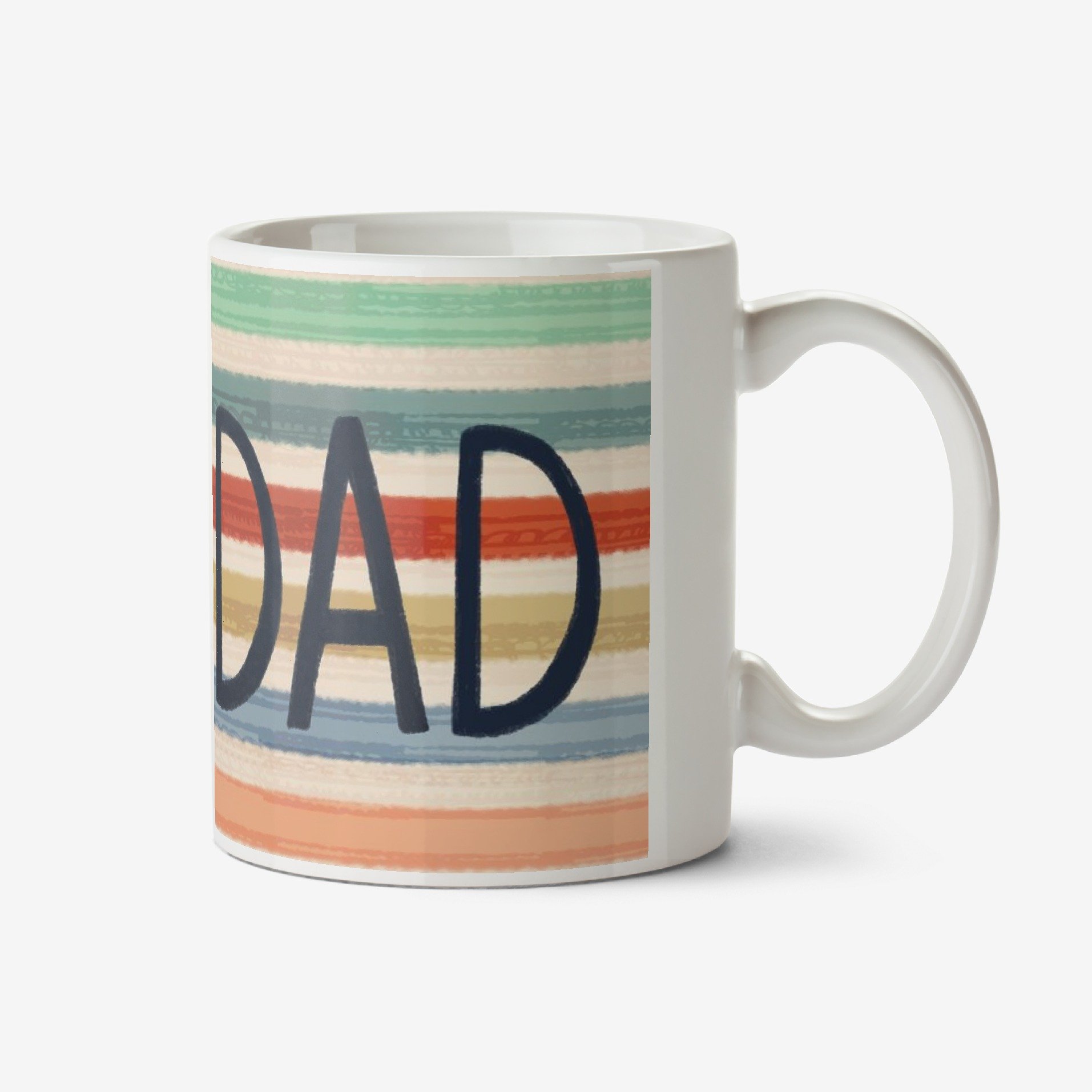 Handpainted Design Multicoloured Stripey No.1 Dad Mug Ceramic Mug