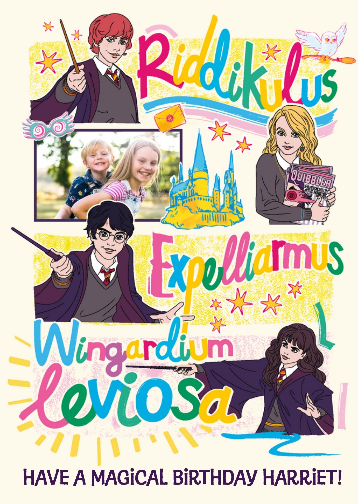 Harry Potter Riddikulus Expelliarmus Wingardium Leviosa Photo Upload Card Ecard