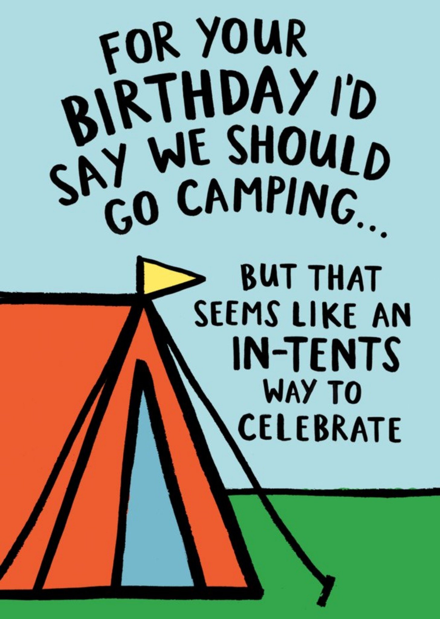 Friends Ukg Illustration Pun Funny Friend Brother Step Dad Tent Birthday Card, Large