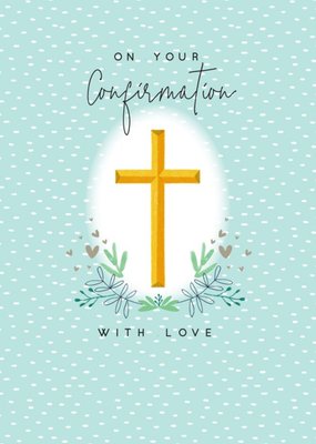 Illustrated Cross Floral Confirmation Day Card