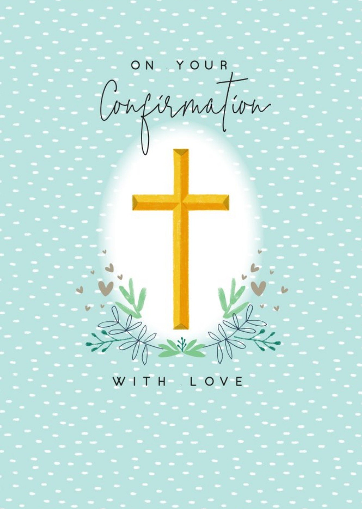 Moonpig Illustrated Cross Floral Confirmation Day Card, Large
