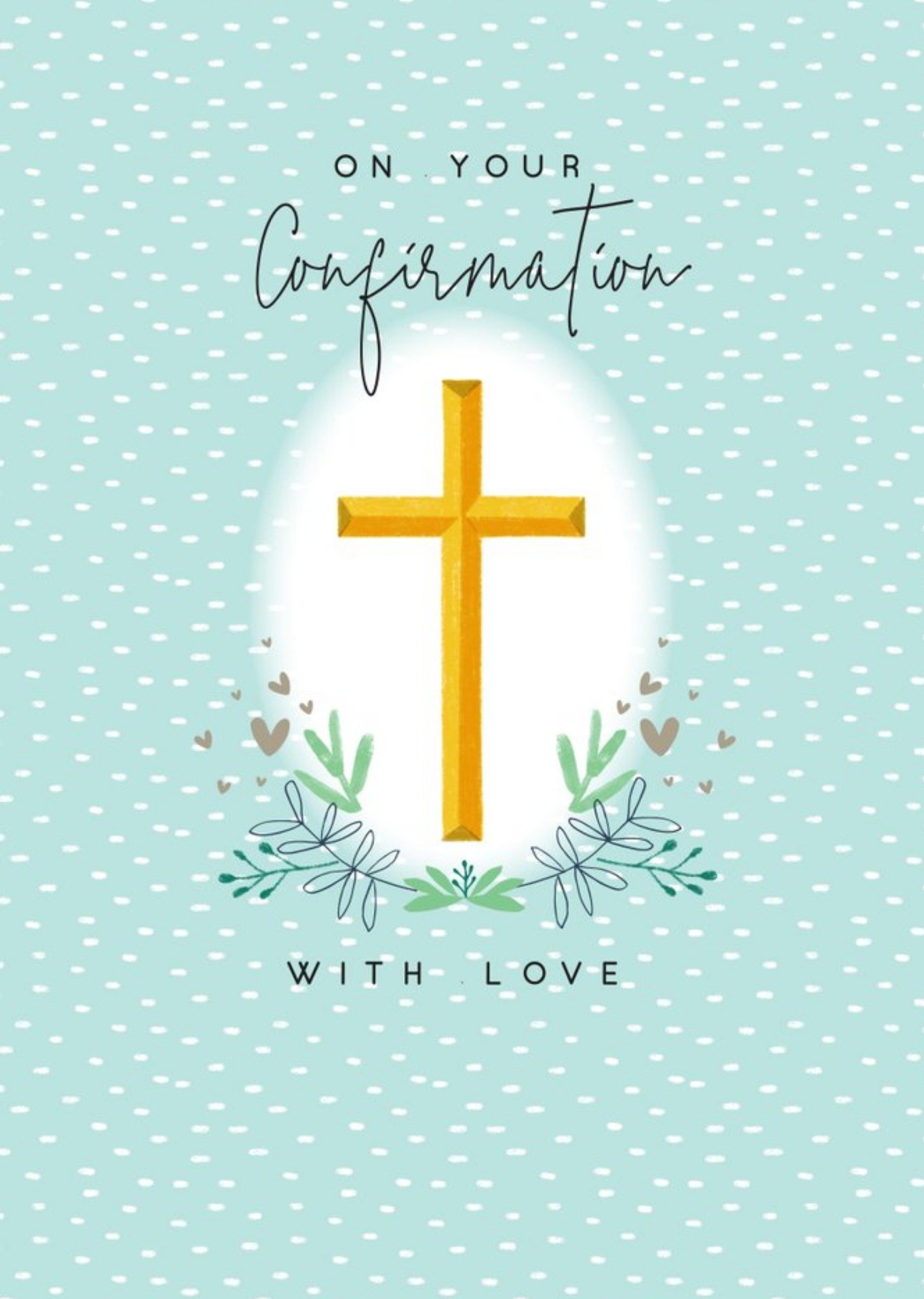 Illustrated Cross Floral Confirmation Day Card Ecard