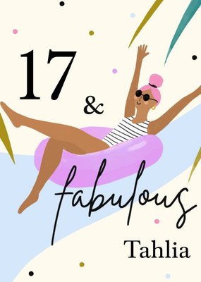 Fabulous Figures Illustration Modern Arty Summer Birthday Card