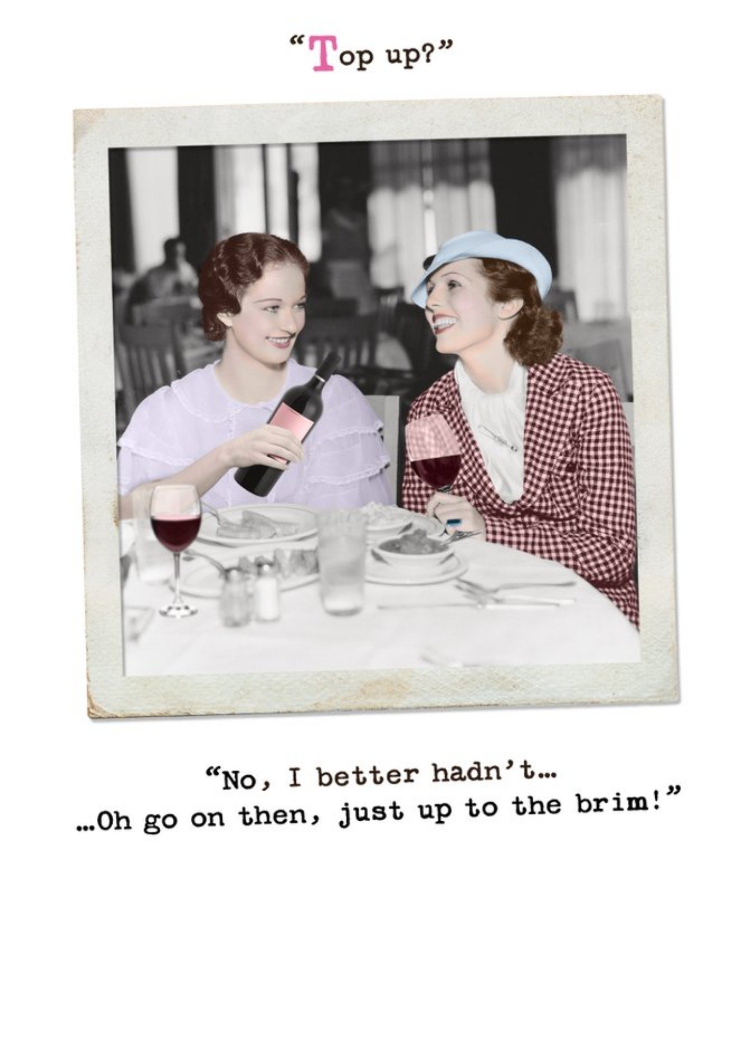 Moonpig Funny Photographic Red Wine Vintage Card Ecard