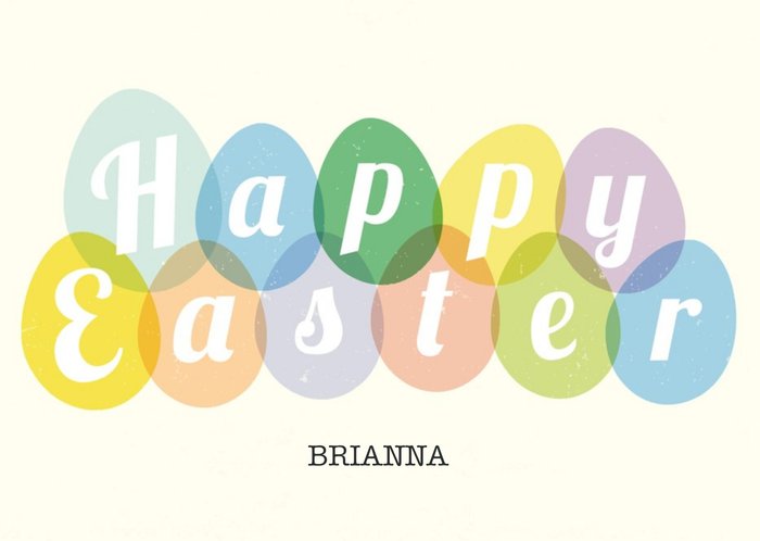 Pastels Eggs Personalised Happy Easter Card