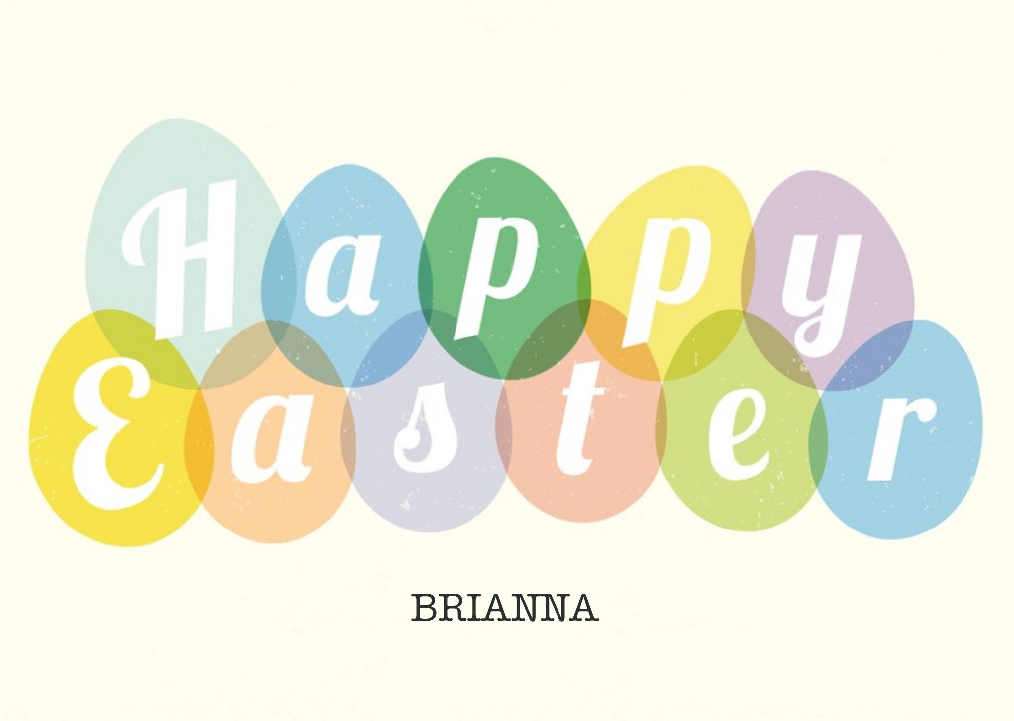 Pastels Eggs Personalised Happy Easter Card Ecard