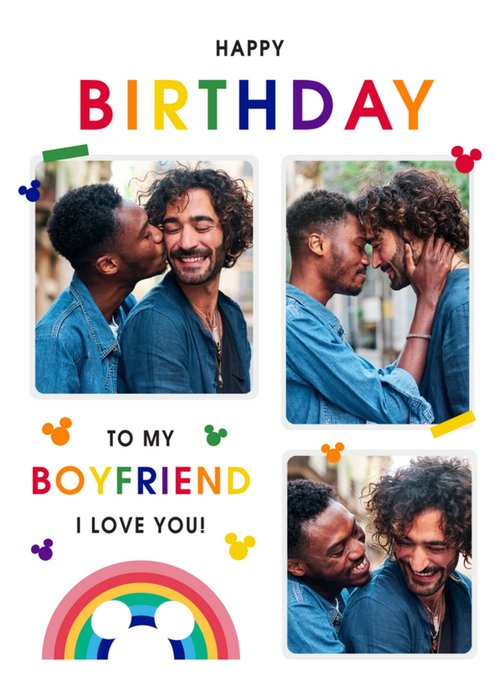 Disney Mickey To My Boyfriend Photo Upload Birthday Card