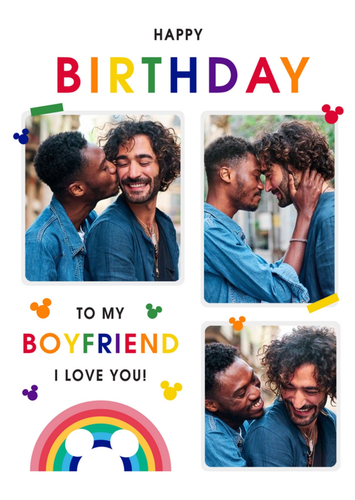 Mickey Mouse Disney Mickey To My Boyfriend Photo Upload Birthday Card Ecard
