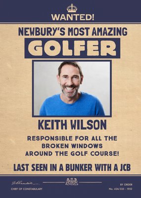 Wanted! Most Amazing Golfer Photo Upload Card