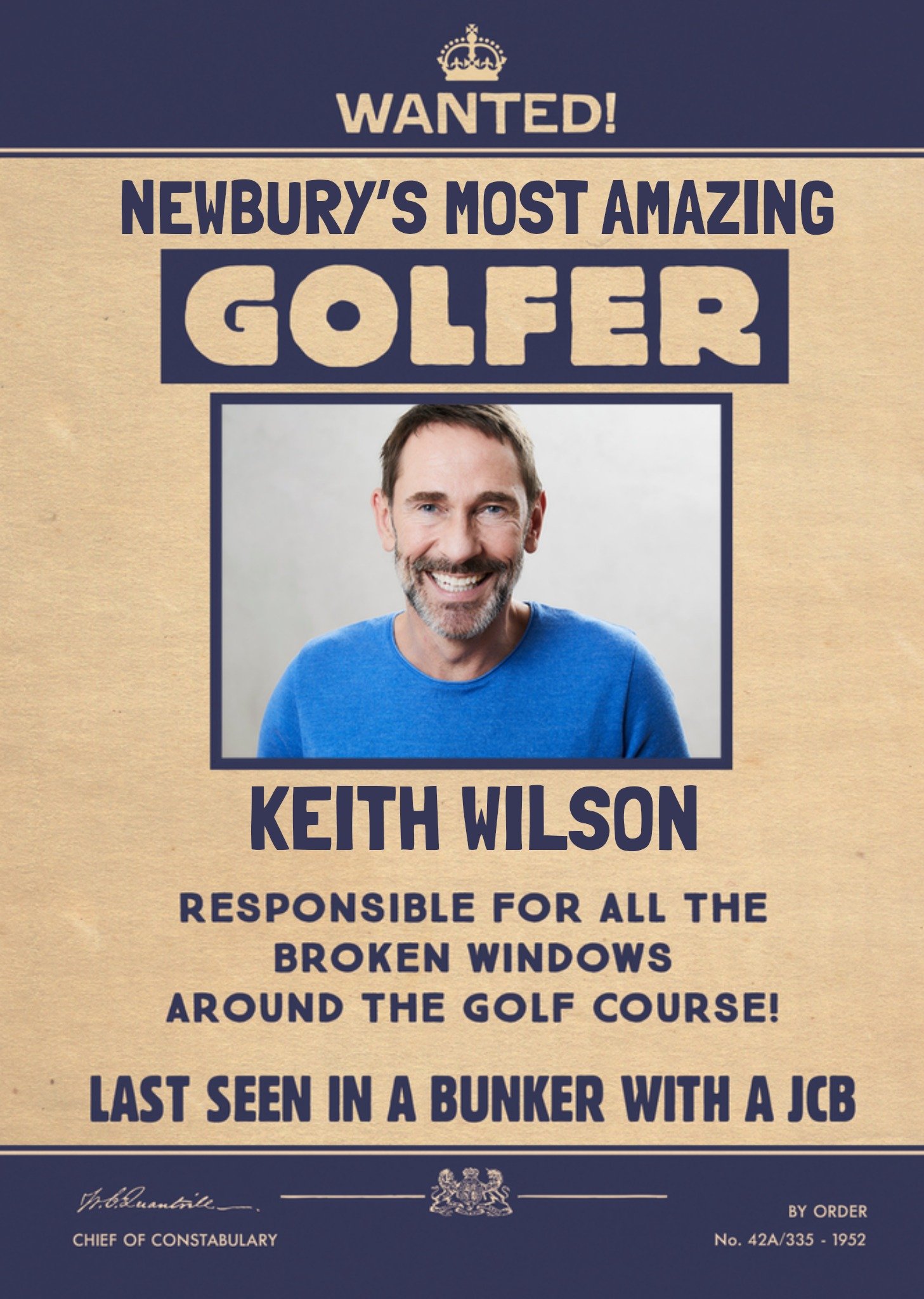 Wanted Most Amazing Golfer Photo Upload Card Ecard