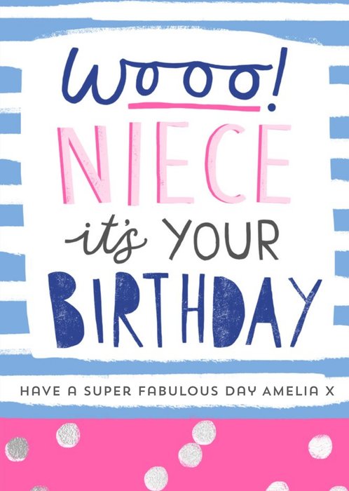 Wooo! Modern super fabulous Niece Birthday Card