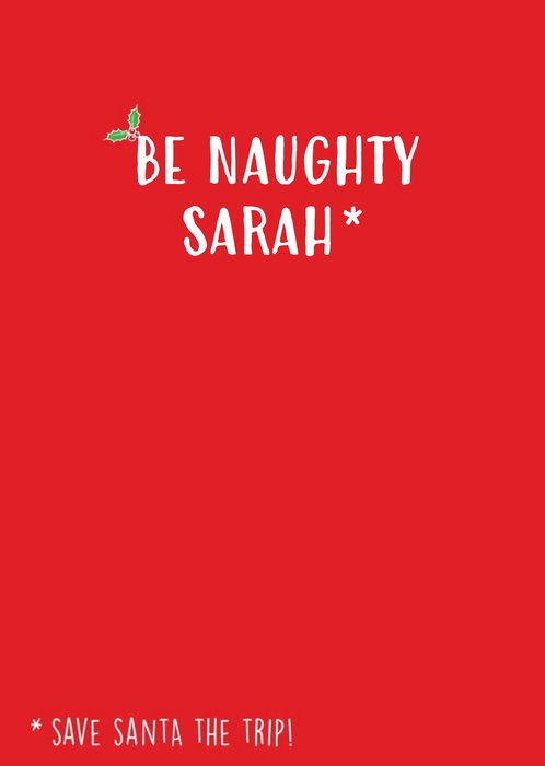 Funny Christmas Card - naughty list