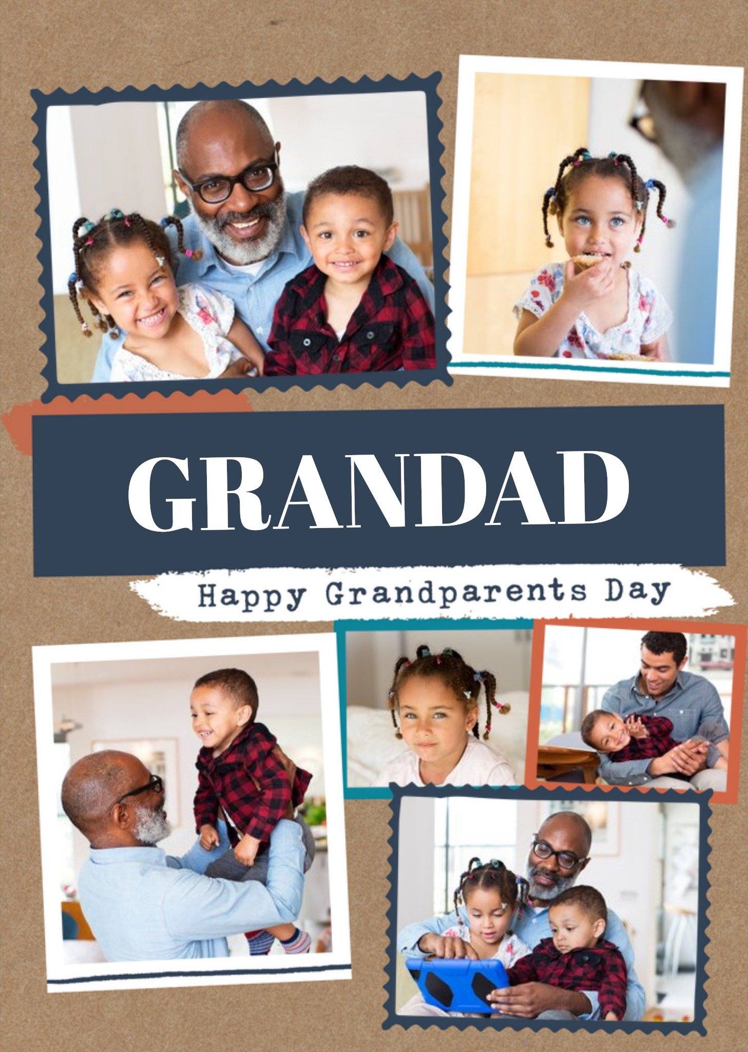 Moonpig Modern Photo Upload Collage Grandparents Day Design, Large Card