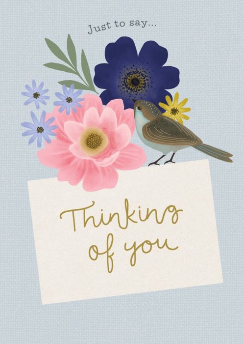 Sarah Hustwaite Illustrated Floral Traditional Thinking Of You Card