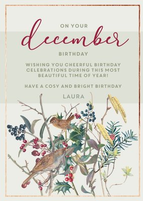 Edwardian Lady On Your December Birthday Card