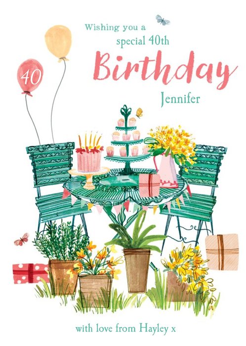 Birthday Card - Happy Birthday - 40th