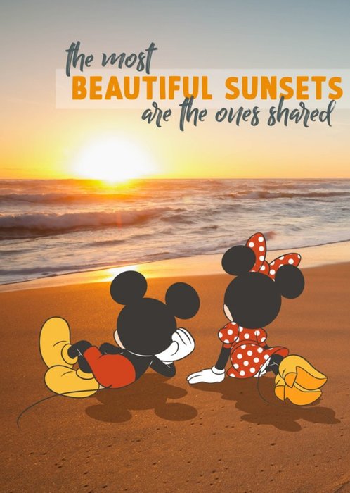 Disney Mickey and Minnie Mouse Beautiful Sunsets Card
