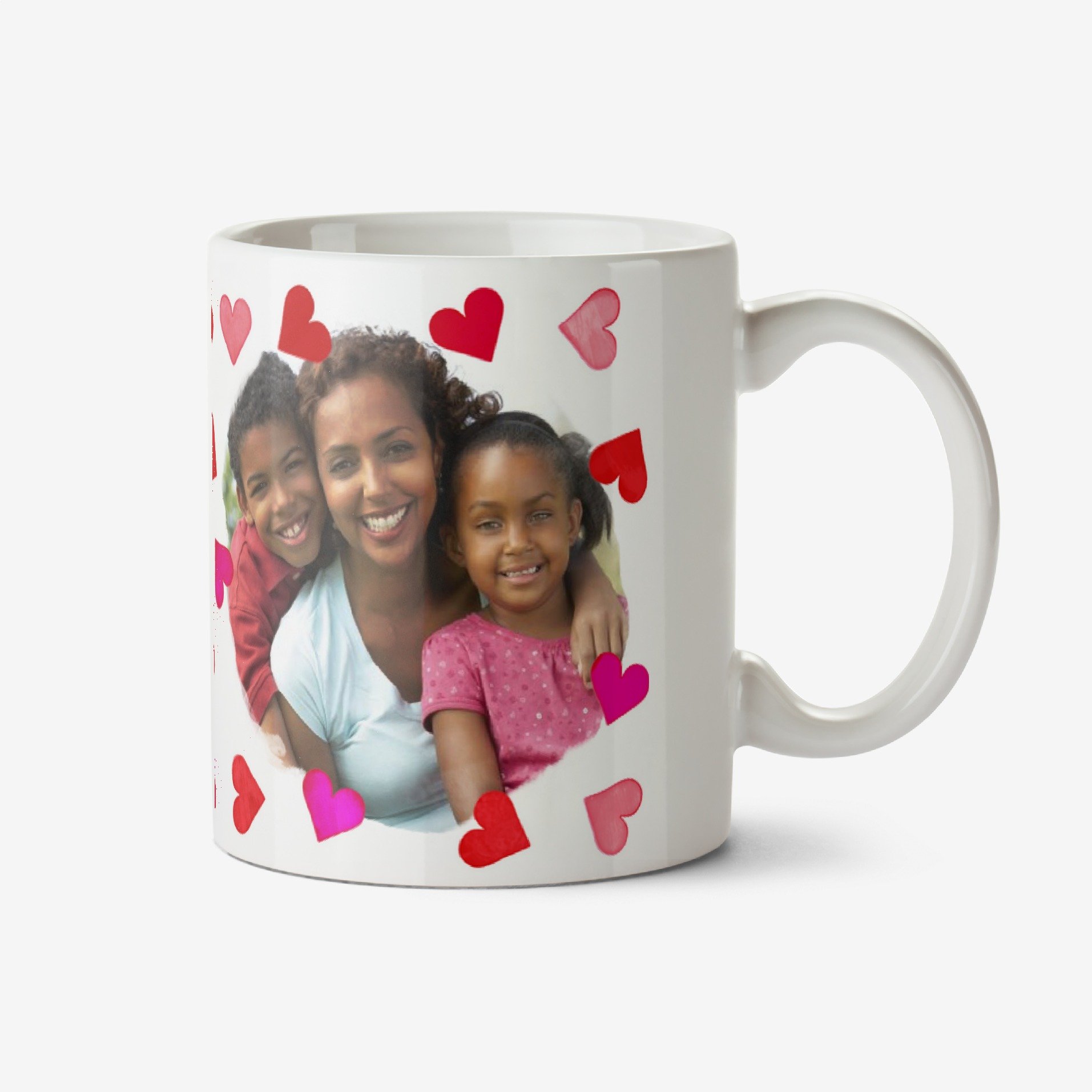 Red And Pink Hearts Photo Upload Mug Ceramic Mug