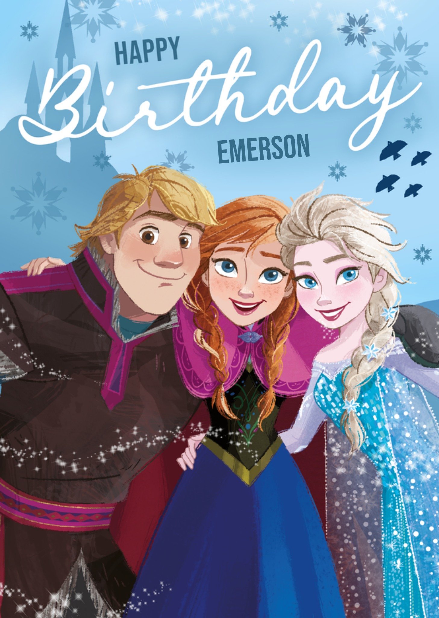 Kristof Elsa And Anna Disney Frozen Birthday Card, Large