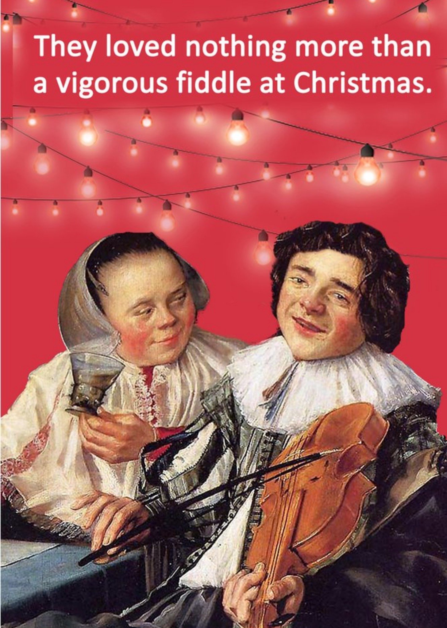 Go La La They Loved Nothing More Than A Vigorous Fiddle At Christmas Vintage Funny Rude Card Ecard