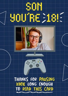 Banter! Funny Illustrated Gaming Photo Upload Typographic 18th Birthday Card