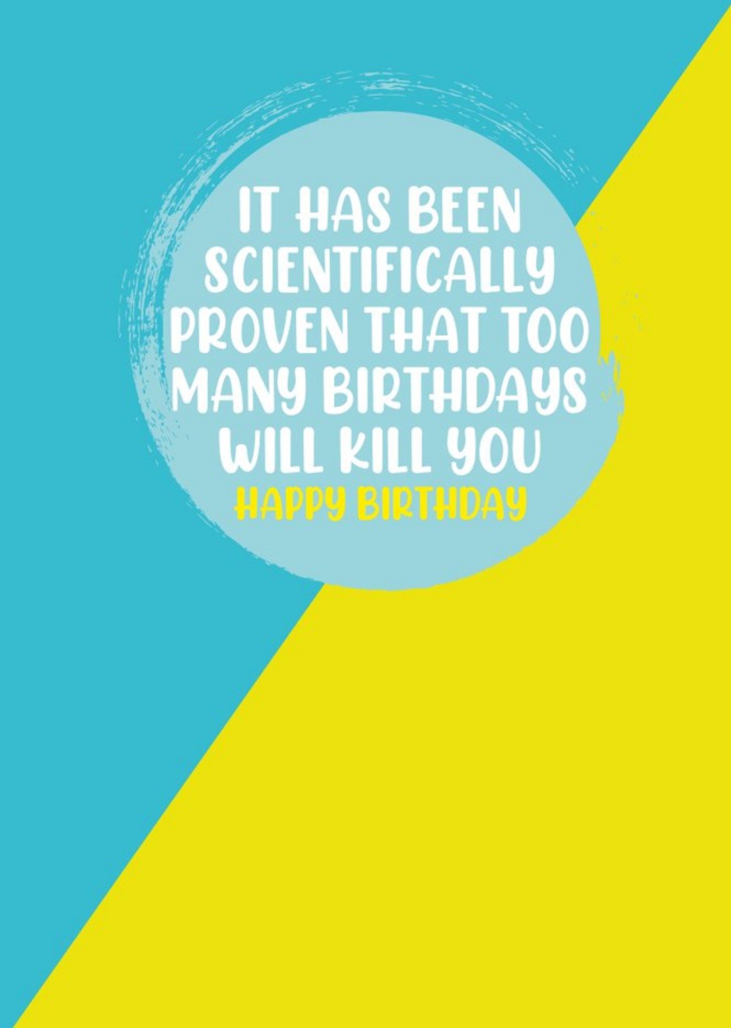 Filthy Sentiments Scientifically Proven Too Many Birthdays Will Kill You Blue And Yellow Themed Birthday Card Ecard