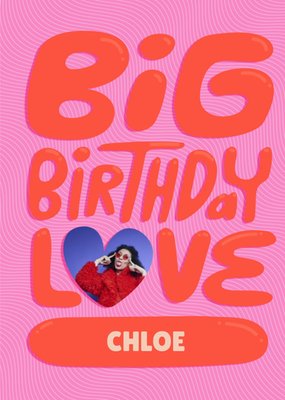 Big Birthday Love Photo Upload Card