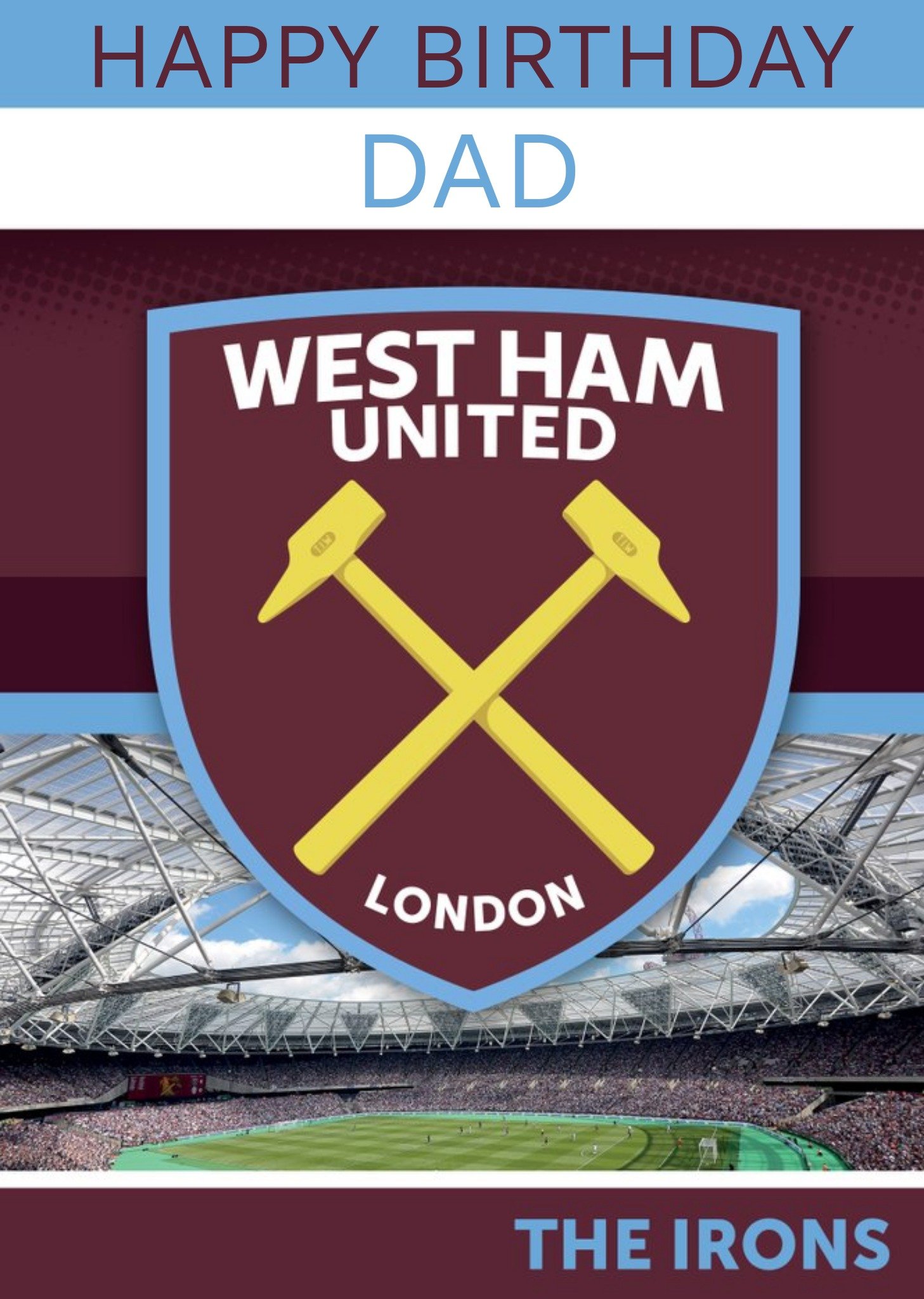 Other West Ham United - Birthday Card - Dad - The Irons, Large