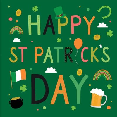 Bright And Happy Saint Patricks Day Ireland Themed Card