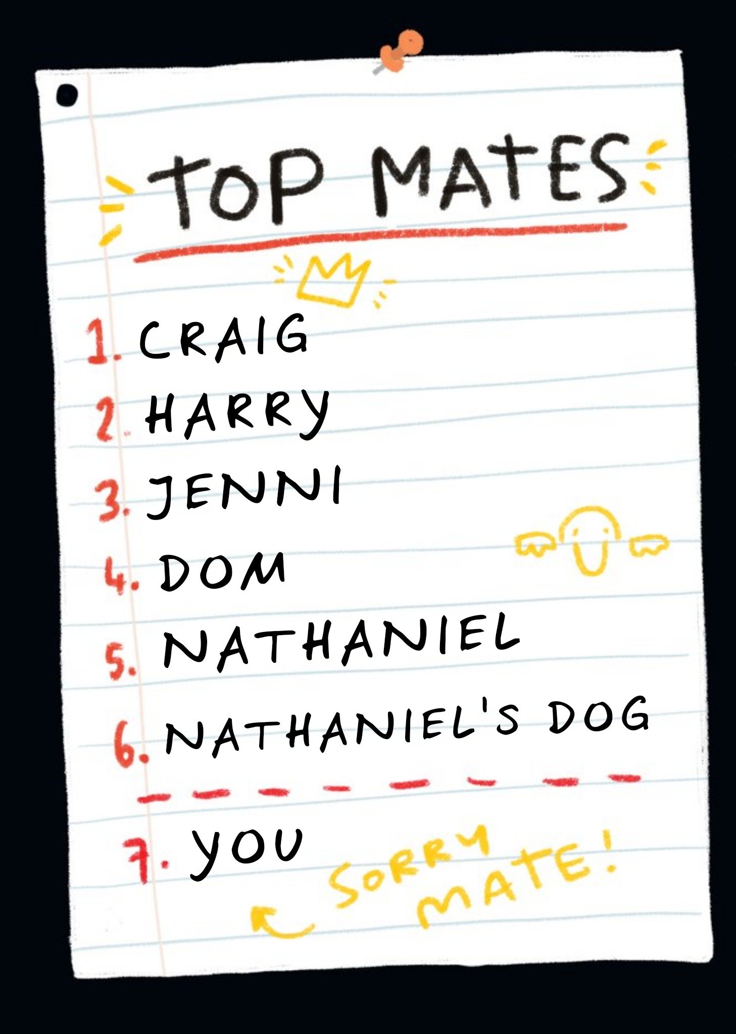 Moonpig Top Mates Sorry Mate Funny Card, Large