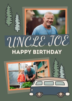 Outdoor Adventure Illustrative Photo Upload Happy Birthday Uncle Card