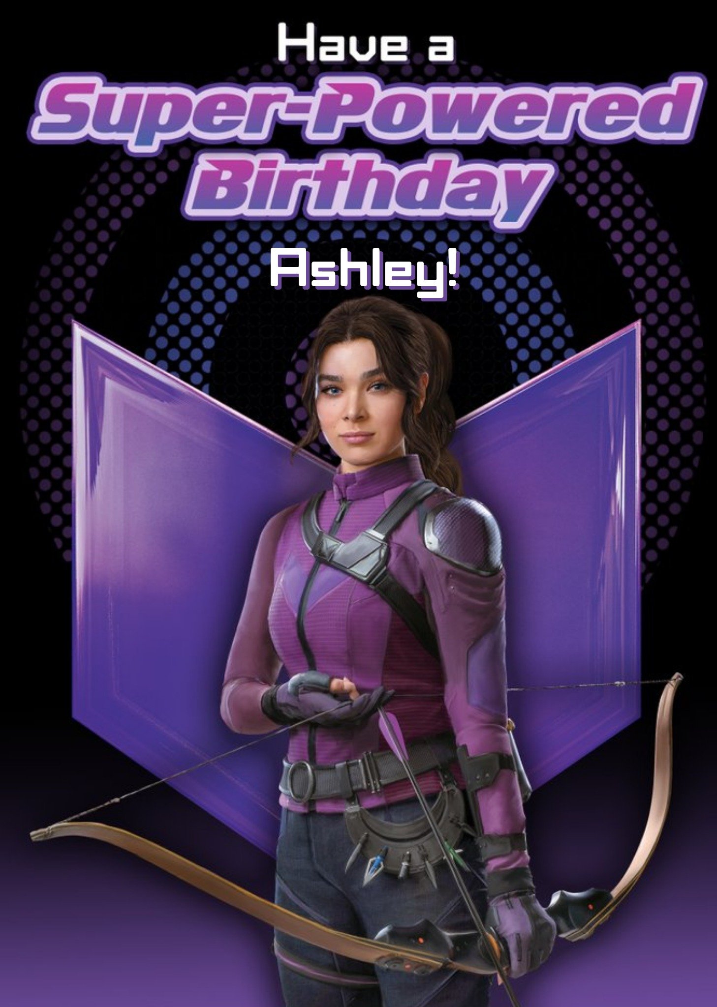 Marvel Photographic Image Of Kate Bishop Super Powered Hawkeye Birthday Card Ecard