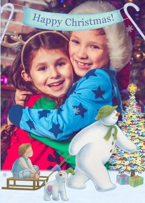 The Snowman Sledge Ride Photo Upload Christmas Card