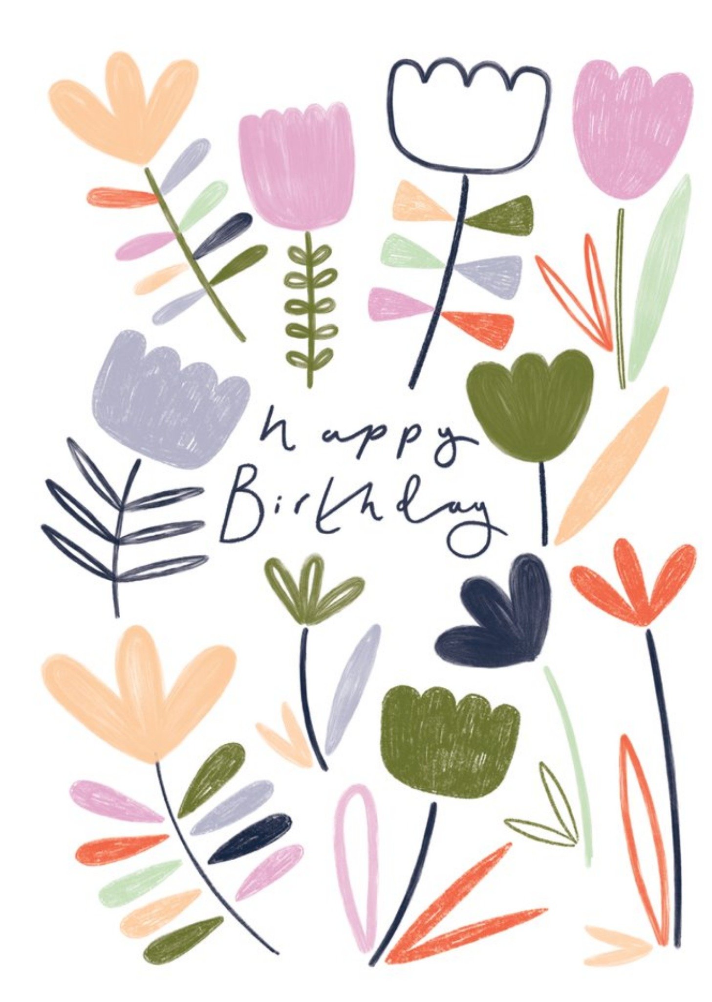 Moonpig Chloe Turner Floral Birthday Card, Large