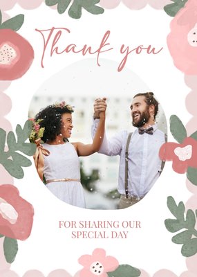 Thank You Photo Upload Wedding Day Postcard