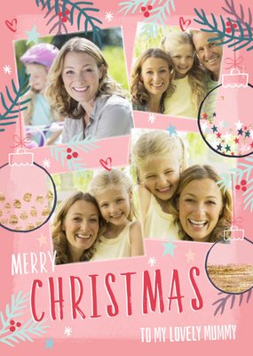 Merry Christmas To My Lovely Mummy Photo Upload Christmas Card