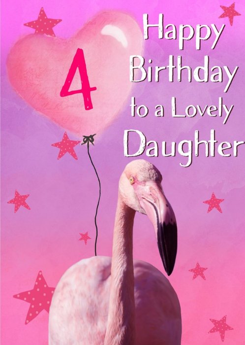 Alex Sharp Photography Daughter Flamingo 4th Female Birthday Card