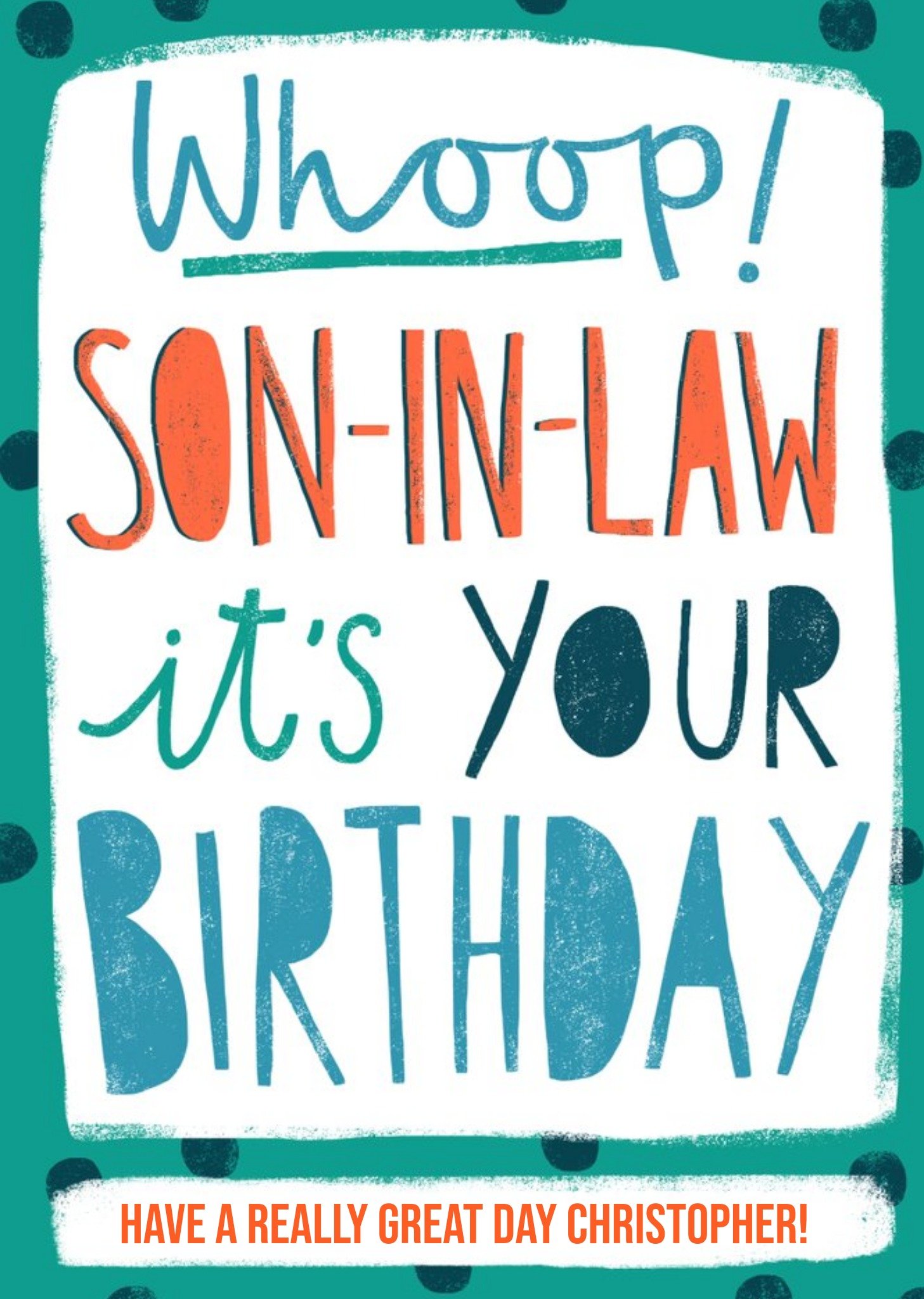 Moonpig Whoop Son-In-Law It's Your Birthday - Birthday Card, Large
