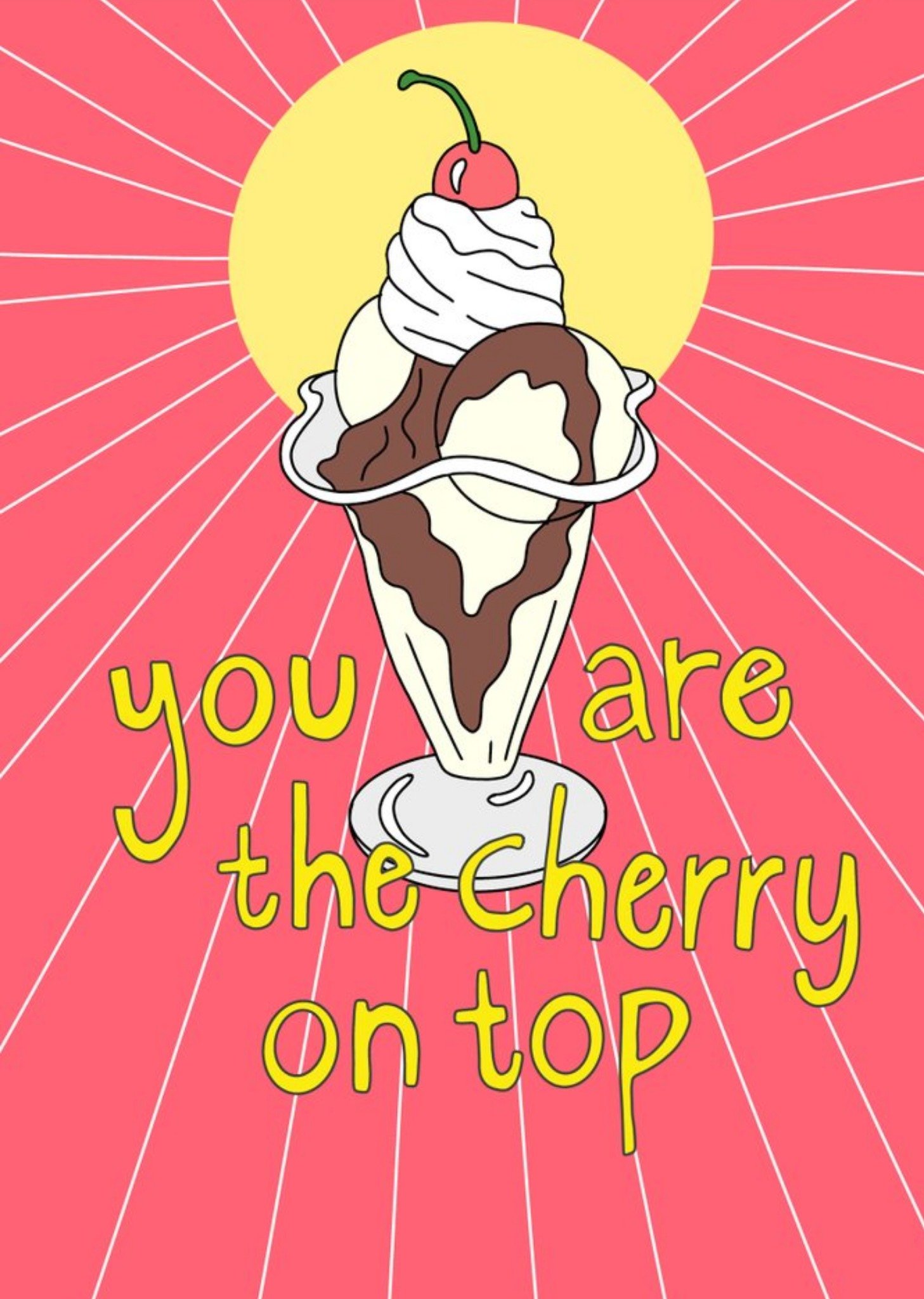 Aleisha Earp Illustrated Icecream Sundae Just To Say Card Ecard